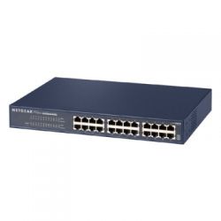 JGS524-200EUS, NETGEAR 24-port 10/100/1000 Mbps switch with internal power supply and Green features (for rack-mount)