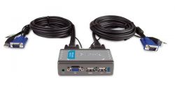 KVM-221, D-Link KVM-221, 2 port USB KVM Switch with built in cables, Audio Support