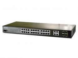 SGSW-2840R,24-Port 10/100TX Layer2/L4 Advance SNMP Manageable Switch + 4-Port Gigabit, Redundant Power 48V, Stack up to 36 Units