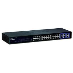 TEG-424WS, TRENDnet TEG-424WS Гигабитный коммутатор 2 уровня, с 24-мя портами 10/100 Мбит/с, четырьмя портами Gigabit Ethernet и двумя разъёмами Mini-GBIC, управляемый через web-интерфейс
