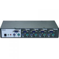 TK-403KR, TRENDNET TK-403KR Четырехпортовый КВМ-переключатель с интерфейсами VGA и PS/2, поддержкой аудио и возможностью монтажа в стойку