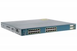 WS-C3550-24PWR-SMI, Коммутатор Cisco WS-C3550-24PWR-SMI Cat 3550 24xF+ENet 2GBIC RJ45 SMI, 8000 записей, 10/100/1000 (2 uplink ports), IGMP, SNMPv3, 2 МБ