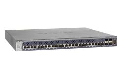 XSM7224-100NES, NETGEAR Managed L2 switch with CLI (RS232/MiniUSB), 20x10GBaseT+4x10GBaseT/SFP+Comboports, static routing,MVR and Auto-iSCSI support and improved performance
