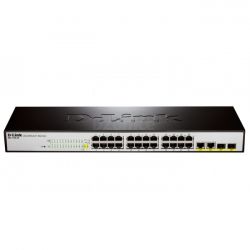 DES-1100-26/A1A, D-Link 24-ports UTP 10/100Mbps + 2 Combo 10/100/1000BASE-T/SFP, EasySmart Ethernet switch, 19"