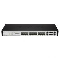 DES-3200-28F, D-Link DES-3200-28F, L2 Management Switch, 24x100Mbps SFP open slots + 4 Combo 1000BASE-T/SFP