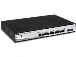 DGS-1210-10P/E, D-Link DGS-1210-10P, Gigabit Smart III Switch, 8x10/100/1000Base-T PoE, 2xcombo 1000Base-T/MiniGBIC (SFP)