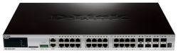 DGS-3620-28PC/A1AEI, D-Link 24-ports PoE 10/100/1000Base-T L3 Stackable Management Switch with 4 Combo ports 10/100/1000Base-T/SFP and 4-ports SFP+