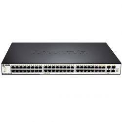 DGS-3120-48TC/EEI, D-Link DGS-3120-48TC, Managed L2+ Gigabit Switch, 40x10/100/1000BASE-T, 4xCombo 1000BASE-T/SFP, 4x10G CX4 for stacking, physical stacking